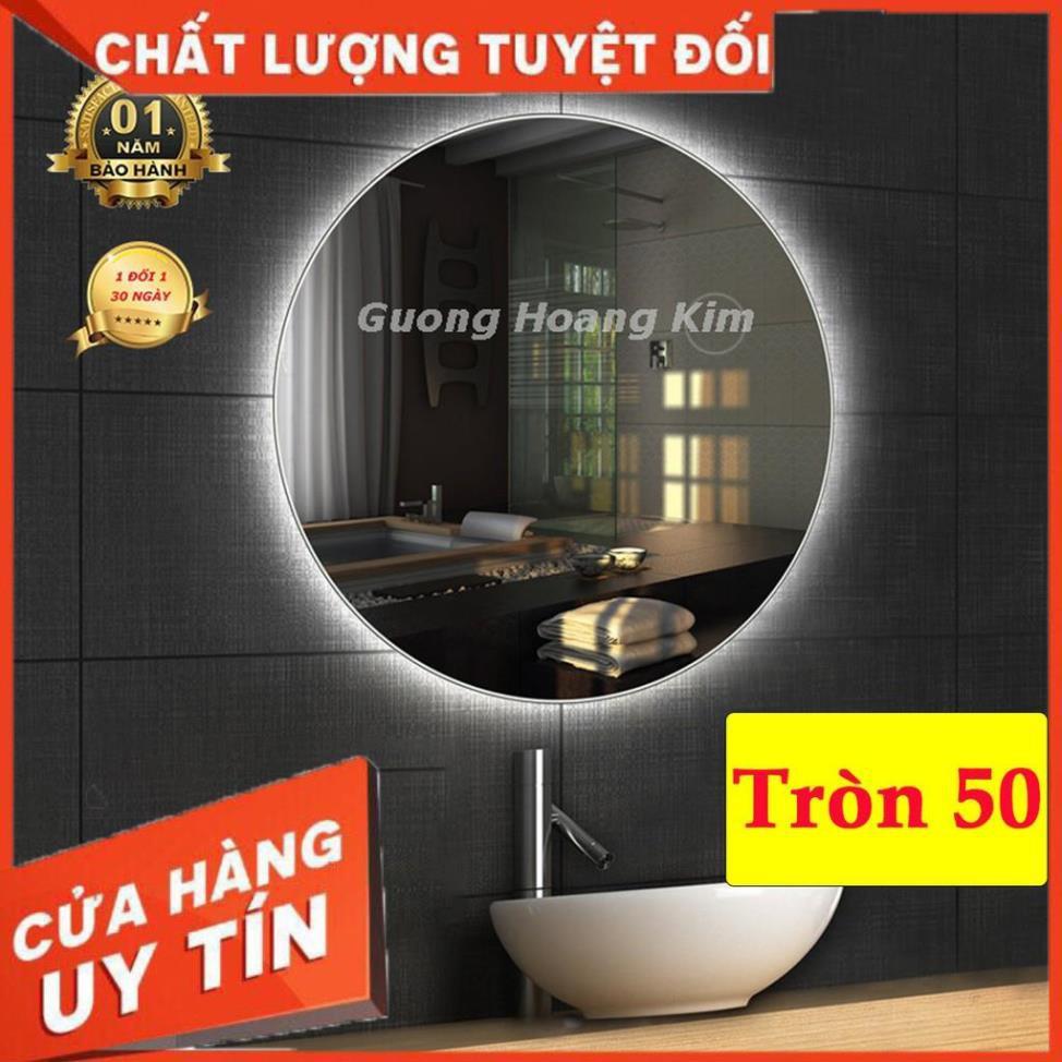 Gương tron để bàn trang điểm treo tường đèn led cảm ứng thông minh kích thước D50 - guong mirror