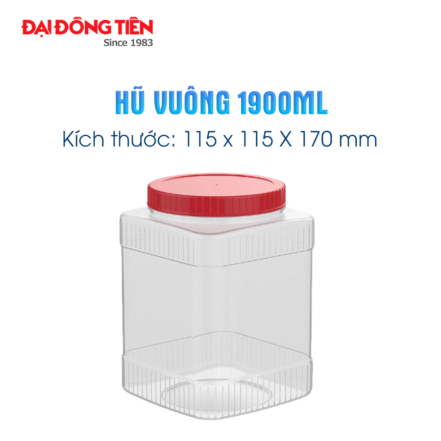 Hũ Nhựa Vuông L1721 - 1900ml