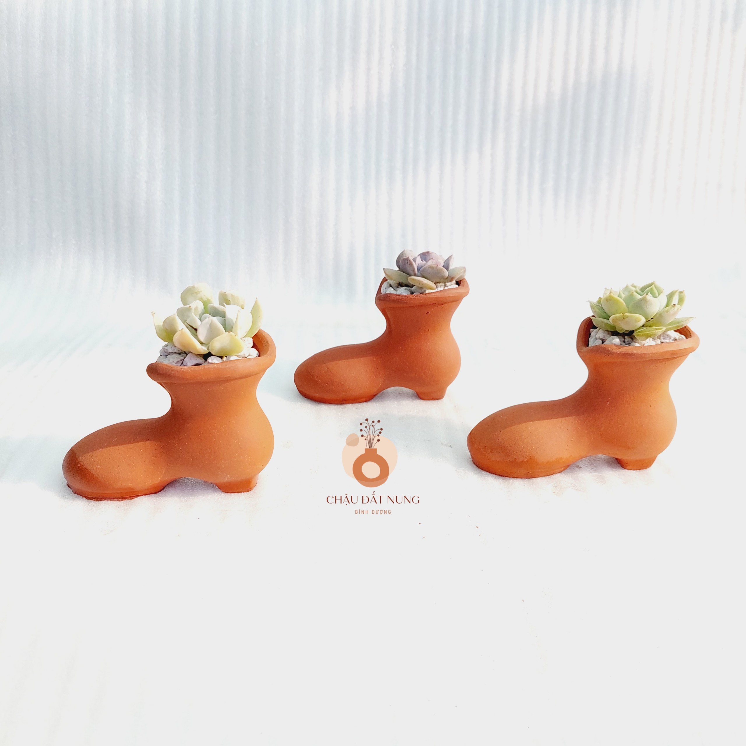 Chậu đất nung Bình Dương - Chiếc hài lọ lem, miệng chậu 4.5cm, chiều cao 7cm