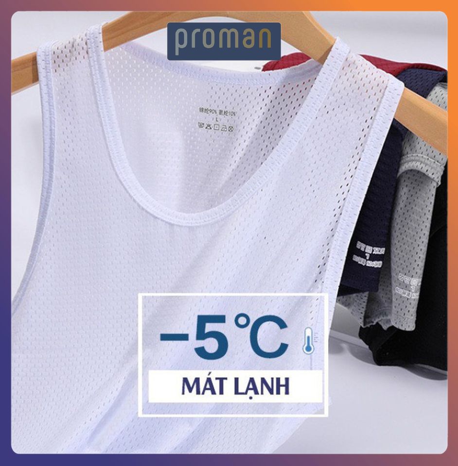 Áo Ba Lỗ Nam Thông Hơi lưới thể thao, tập gym, mặc ở nhà cực mát lạnh A3L01 - PROMAN