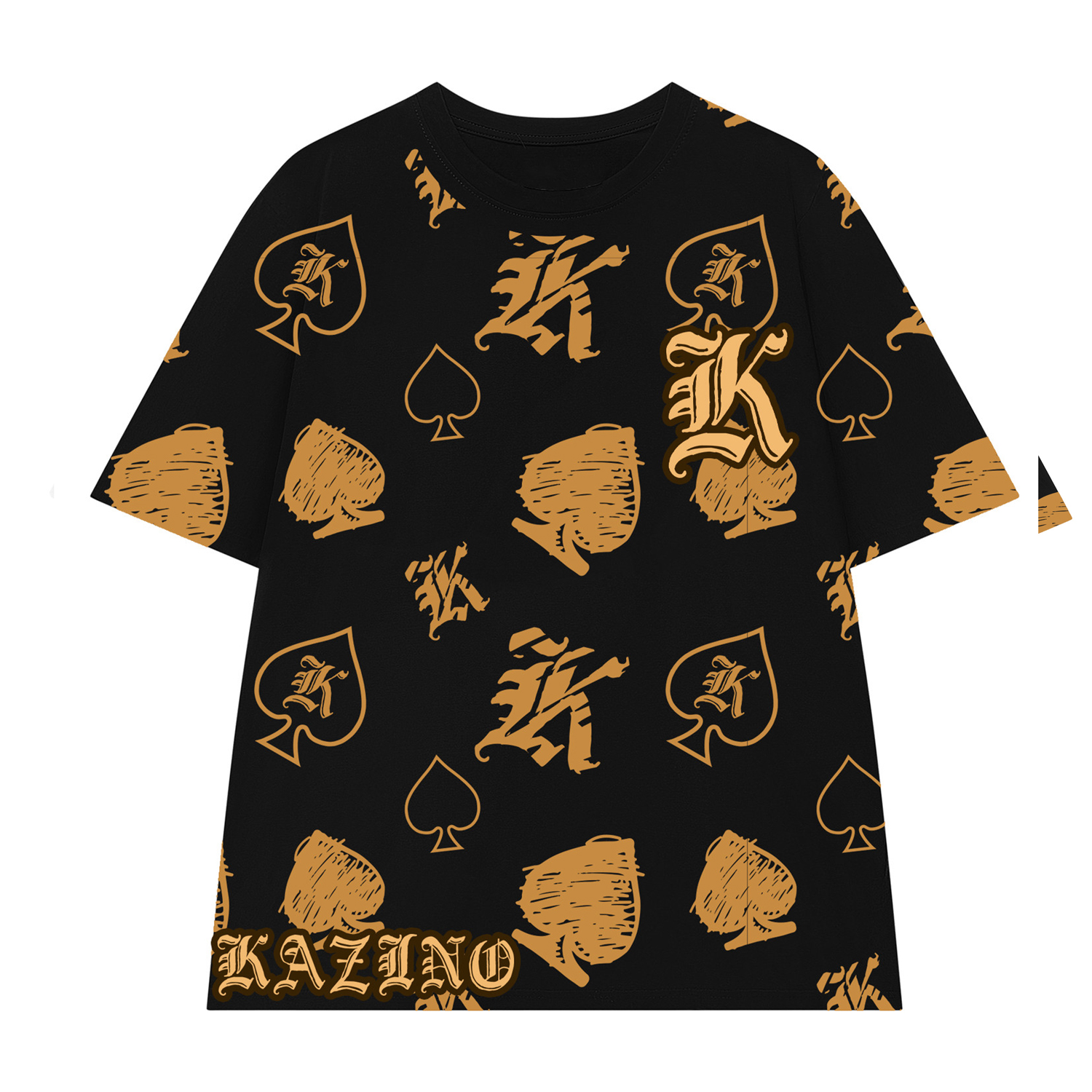 Áo thun form rộng Paradox tay lỡ - Unisex - In hình - THE SPADE MONOGRAM - Màu trắng, đen