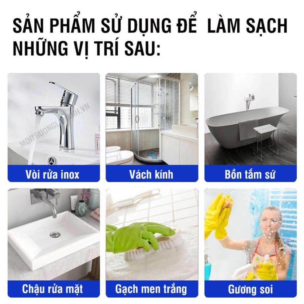 Tẩy cặn canxi nhà tắm JULI Plus tẩy rửa sạch nhà vệ sinh cặn bám trên vòi sen inox, vách kính, bồn sứ, gạch mem, gương soi, chậu rửa. Chai 500ml