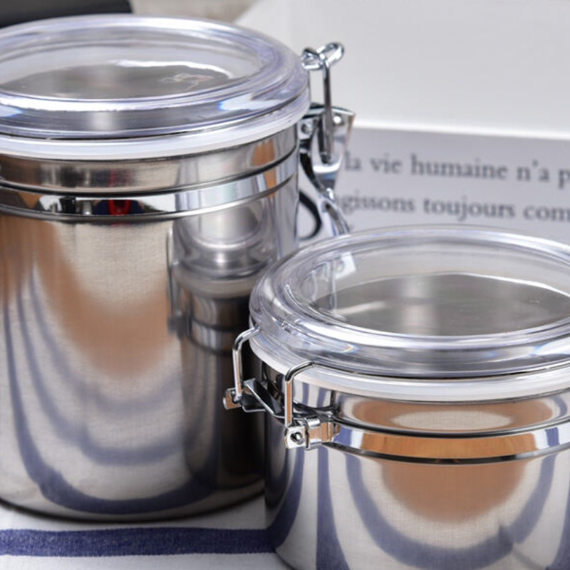 Set 4 Hộp Đựng Đồ Khô Vonshef, Chất Liệu Inox, Khóa Nắp Kín, Hộp Đựng Đồ Khô, Đựng Thực Phẩm, Nhập Đức