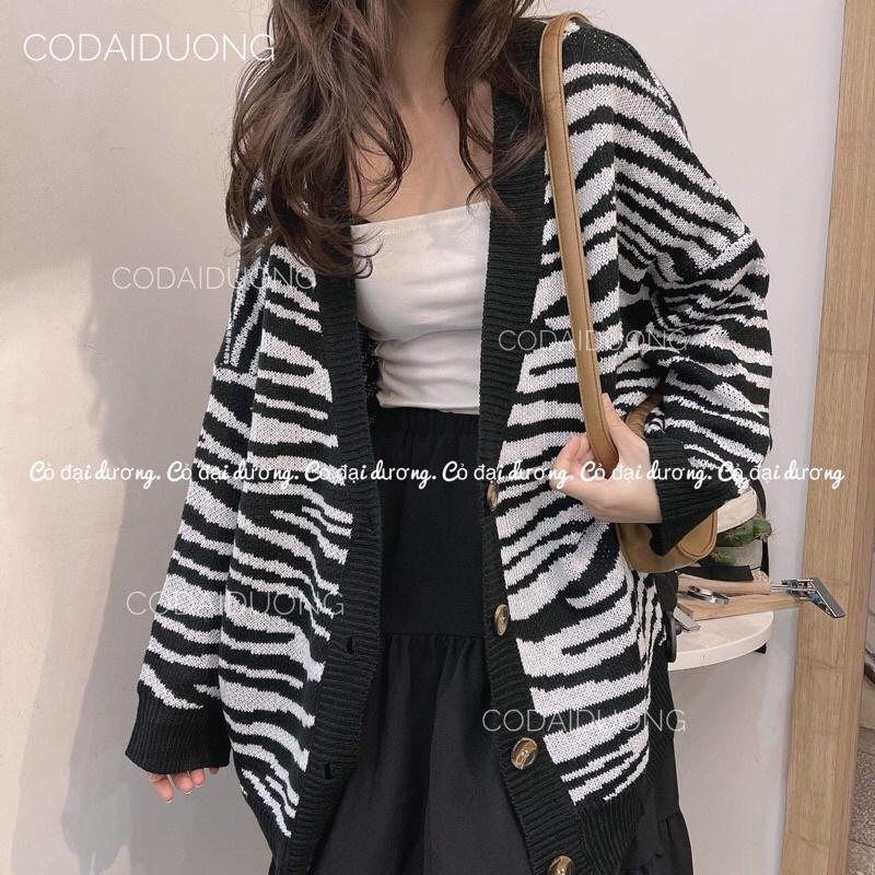 áo len cadigan vằn mã D25