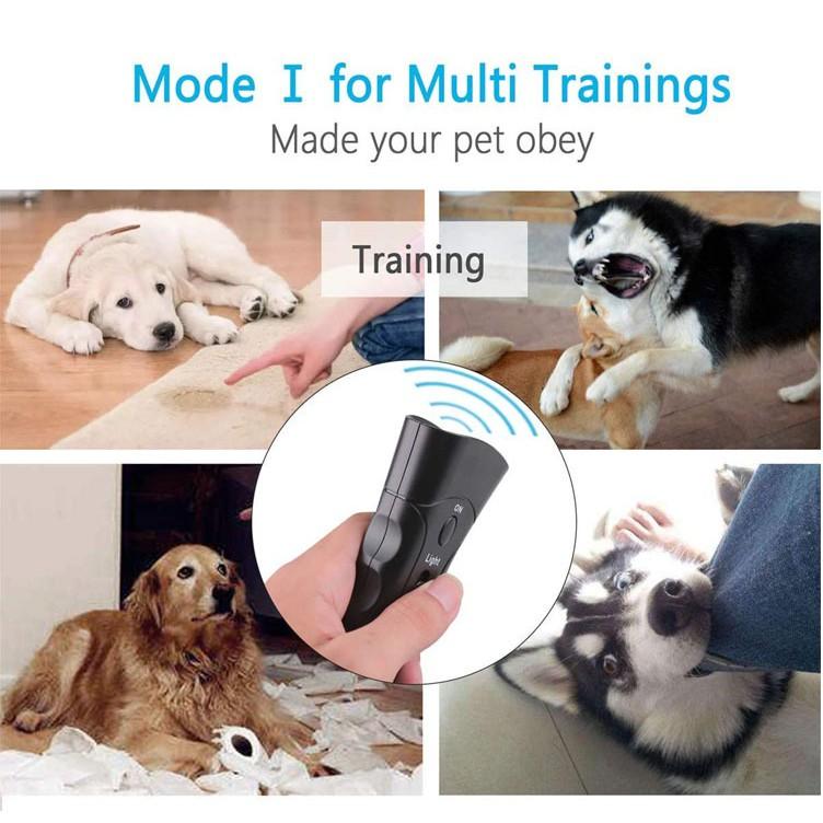 Thiết bị huấn luyện chó bằng sóng siêu âm cầm tay 3 trong 1 với đèn LED kép - Dog Barking Deterrent Devices
