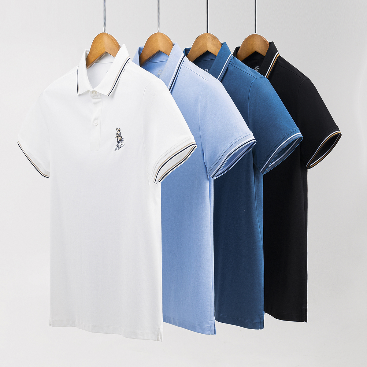Áo Thun Nam Có Cổ 5S FASHION RABBIT, Chất Cotton Mềm Mát, Thấm Hút, Thiết Kế Thêu Họa Tiết Trẻ Trung (APC23086)