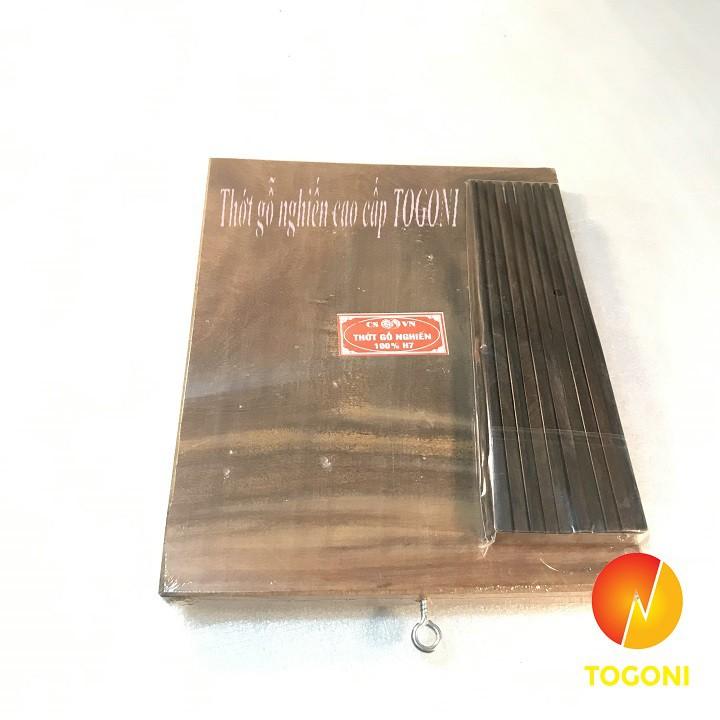 Combo 01 THỚT GỖ NGHIẾN HÌNH CHỮ NHẬT 23*27*2cm- THỚT THÁI và 01 túi đũa gỗ trắc