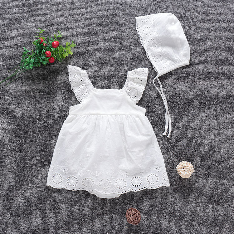 Bodysuit cho bé, áo liền quần sát nách cánh tiên dáng váy cực xinh kèm mũ cho bé gái từ 7-13kg
