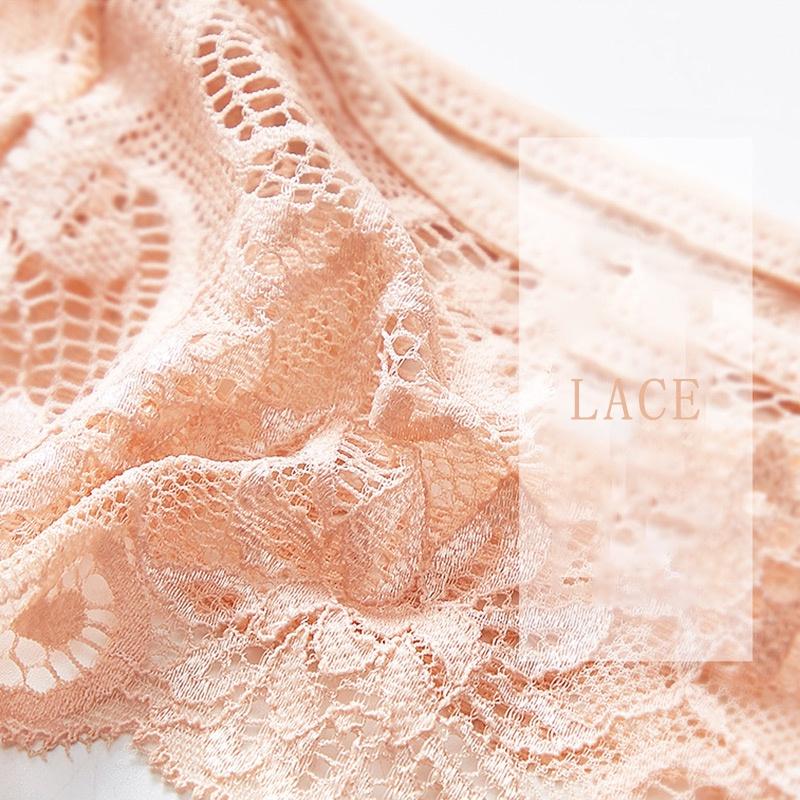 Lace Thong Women Sexy Underwear Low Waist Panties Ice Silk Material Embroidery Floral Comfortable Breathable S-XXL