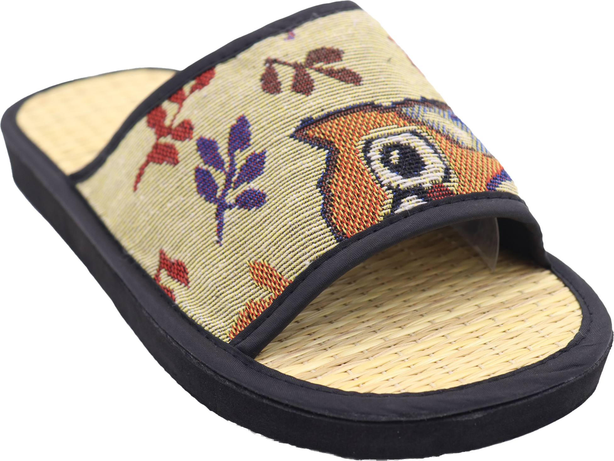 Dép thổ cẩm cú mèo truyền thống Việt Nam bằng chiếu cói hương quế mang trong nhà, văn phòng và du lịch