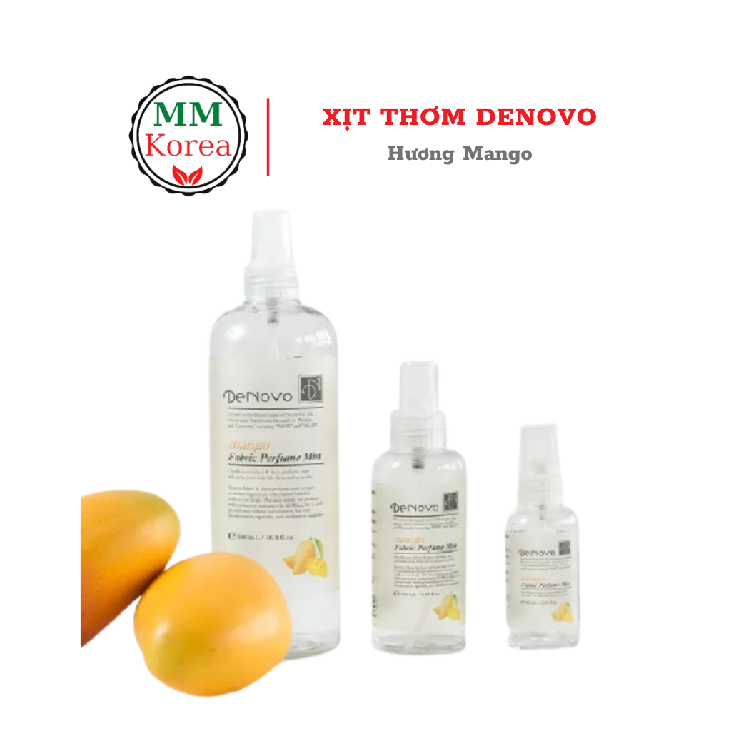 Xịt thơm hương nước hoa DENOVO Hàn Quốc hương Mango - Nước xịt khử mùi quần áo, mùi phòng, mùi cơ thể chính hãng