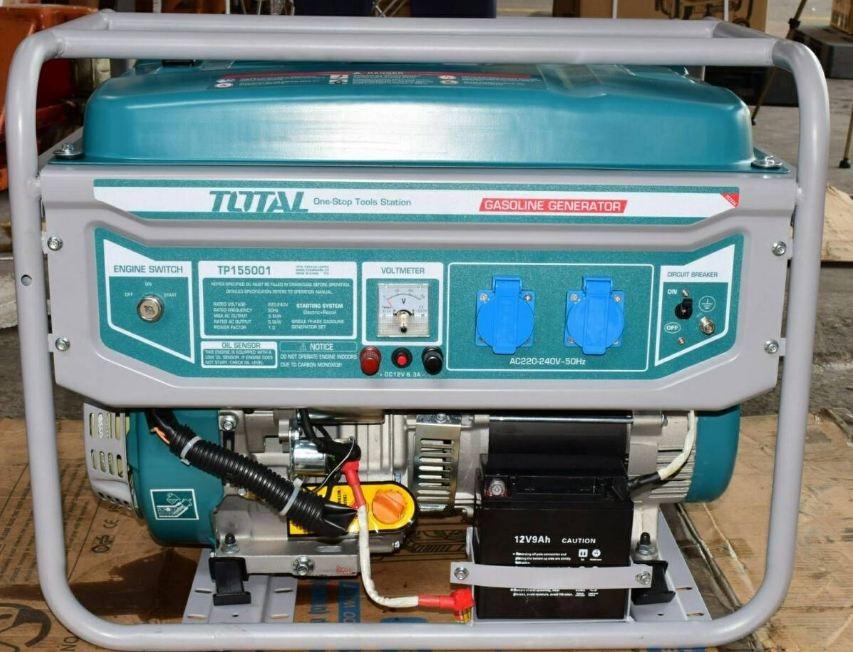 MÁY PHÁT ĐIỆN XĂNG (ĐỀ ĐIỆN) 5.5KVA TOTAL TP155001 - HÀNG CHÍNH HÃNG