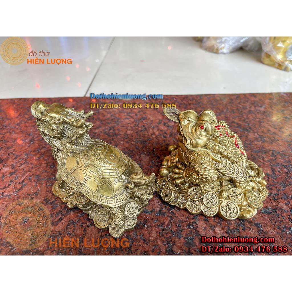 Đôi Thiềm Thư Cóc 3 Chân và Long Quy Bằng Đồng Phong Thủy