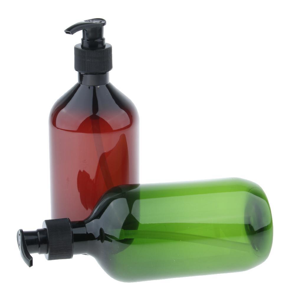 4 Pieces 500ml Refillable Pump Bottle Empty Shampoo Dispensing Container
