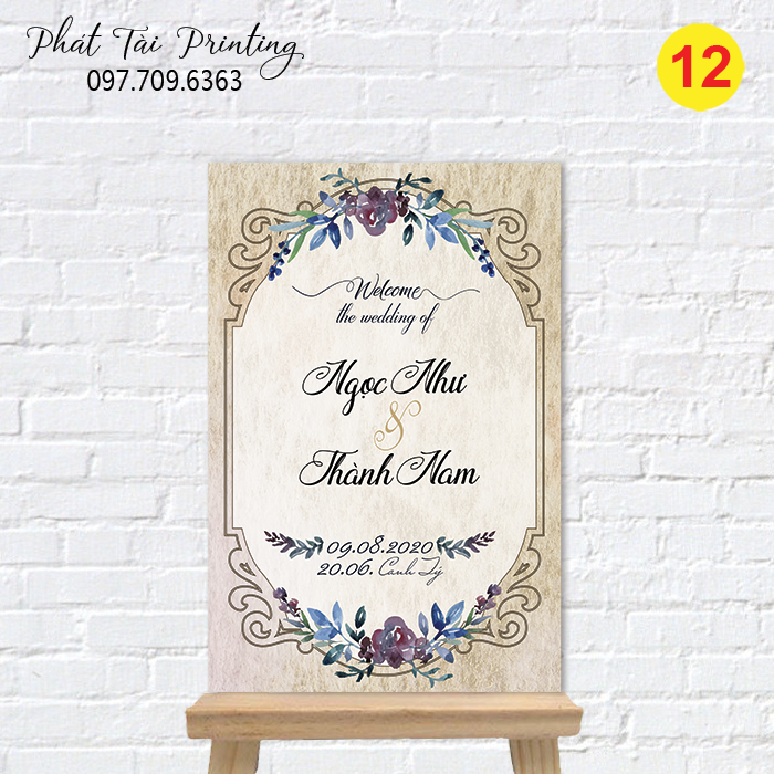 Bảng Welcome trang trí đám cưới MS 12