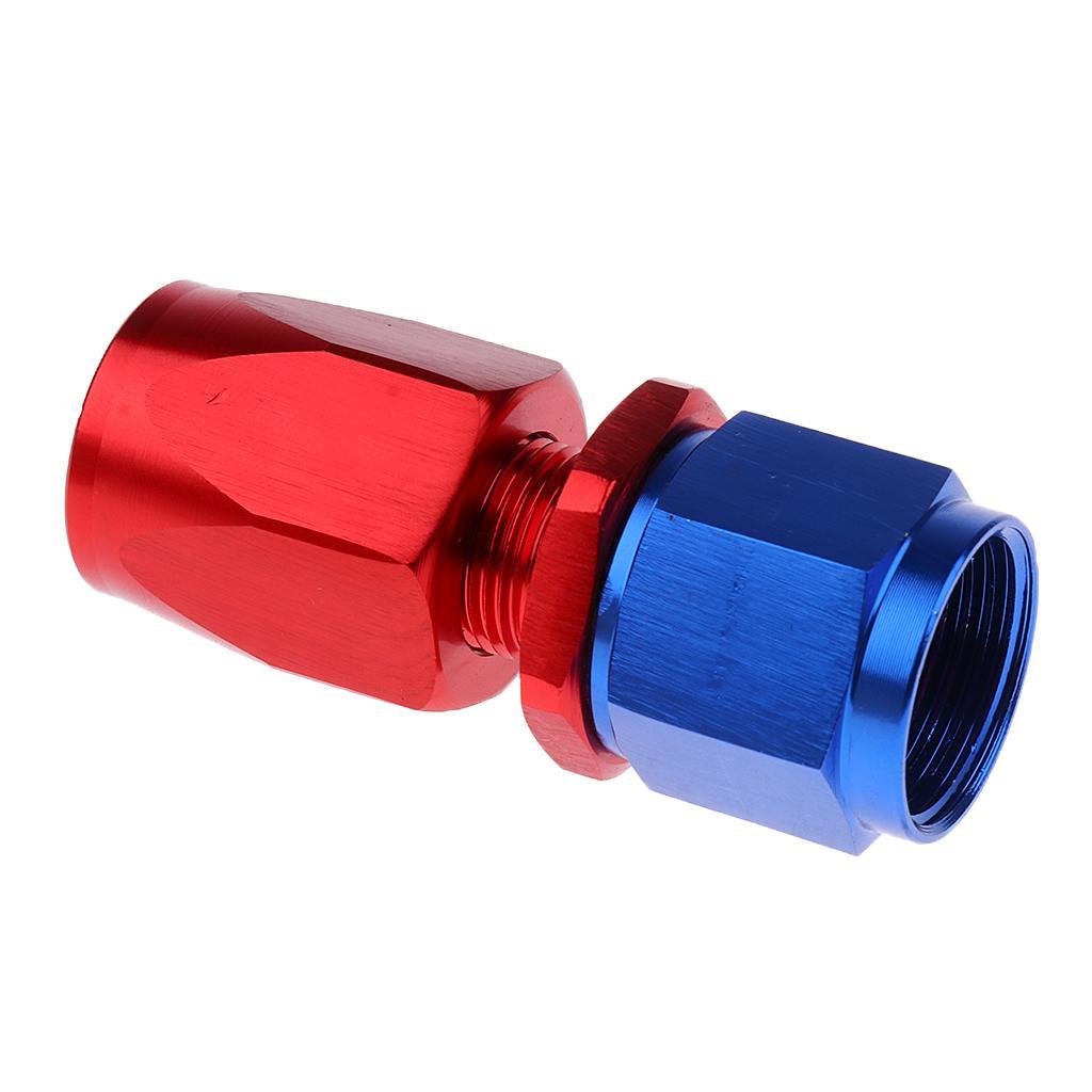AN-4 AN-6 AN-8 AN-10 Fuel Oil Swivel Fitting Hose End Adaptor with Female Thread - Blue and Red, AN8