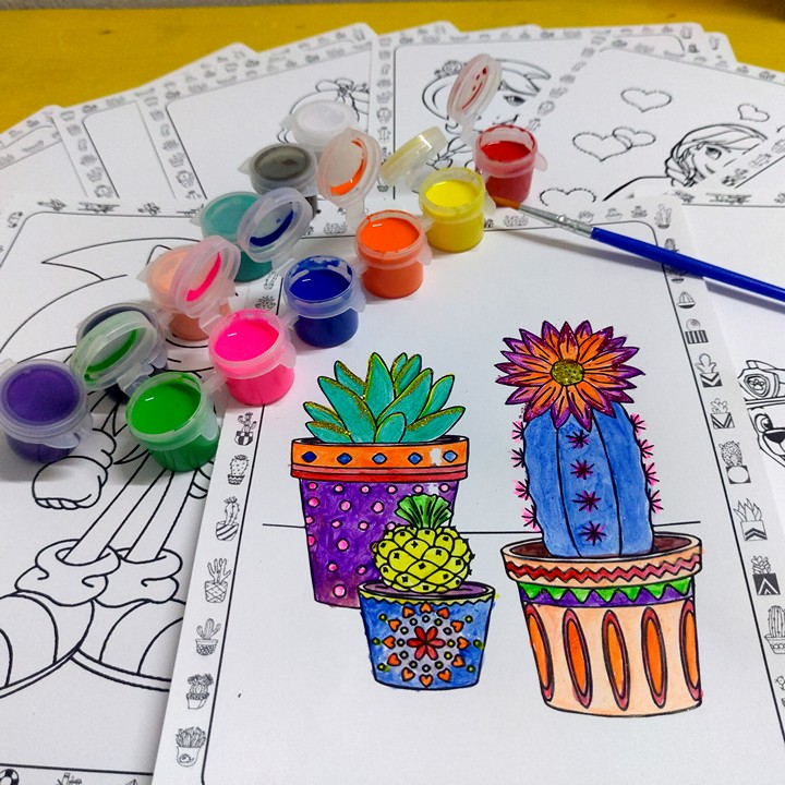 Mua Tranh Tô Màu Nước 12 Màu 12 Tranh Cỡ 20Cmx15Cm | Tiki