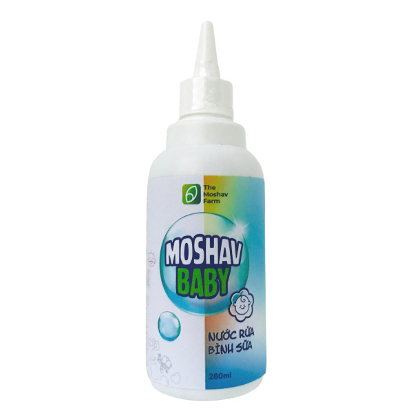 Nước Rửa Bình Sữa The Moshav Farm Hoàn Toàn Chiết Xuất Từ Thiên Nhiên, An Toàn Cho Bé, Chai 280ml