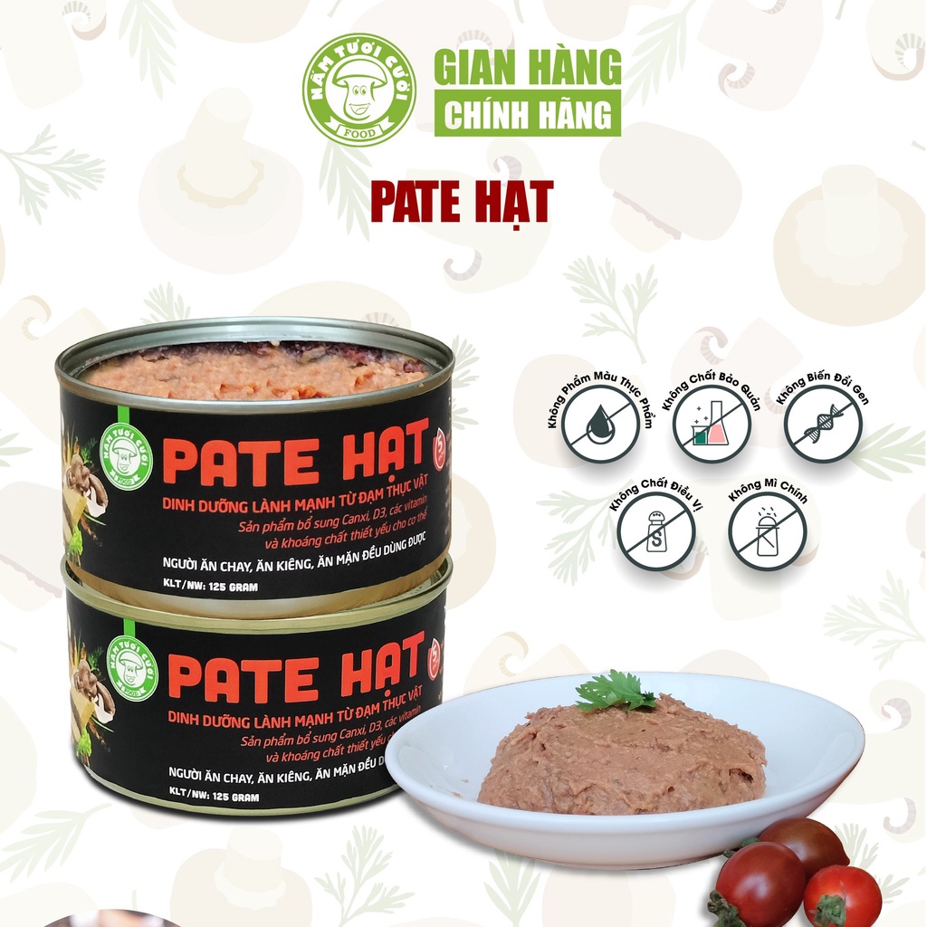 Pate Hạt Chay 125g Cung Cấp Dinh Dưỡng Từ Đạm Thực Vật - Nấm Tươi Cười