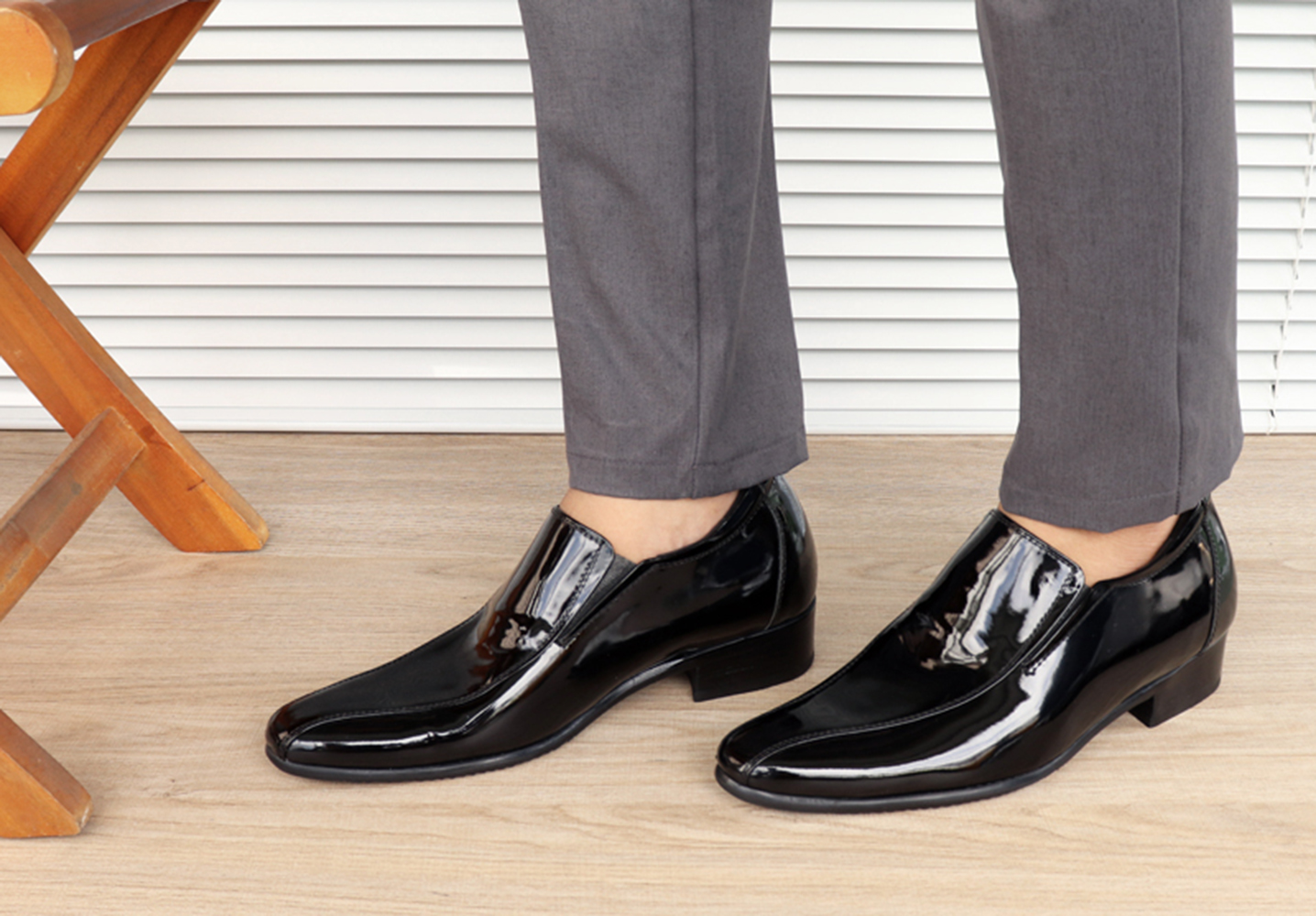 GIÀY TĂNG CHIỀU CAO - GIÀY NÂNG CAO DÀNH CHO NAM GIỚI S969 ĐEN BÓNG  - CAO 8CM GIÀY ĐỘN NAM CAO VƯỢT TRỘI