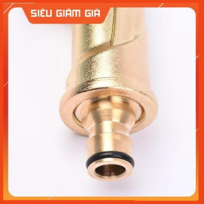 Bộ dây vòi xịt nước rửa xe, tưới cây . tăng áp 3 lần, loại 3m, 5m 206701-3 đầu đồng,cút nối nhựa vàng+ tặng đai