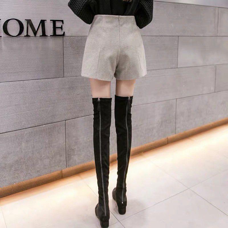 Quần short nữ/ Quần đùi dạ lông mềm mại khoá sau sang chảnh cho nữ