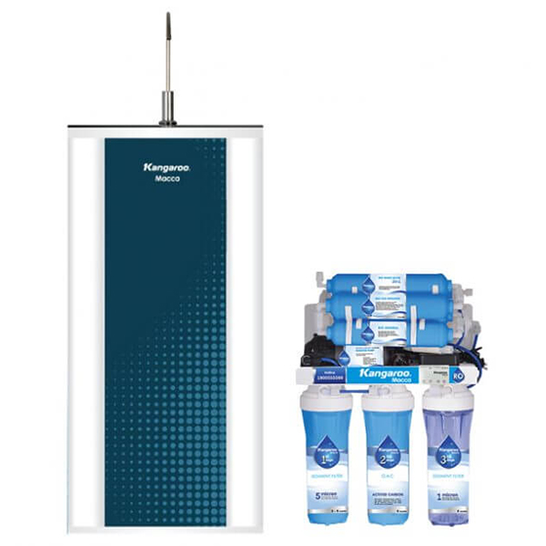 Thiết bị lọc nước RO, 9 lõi Kangaroo KGMC09 vỏ tủ VTU màu xanh - Hàng chính hãng