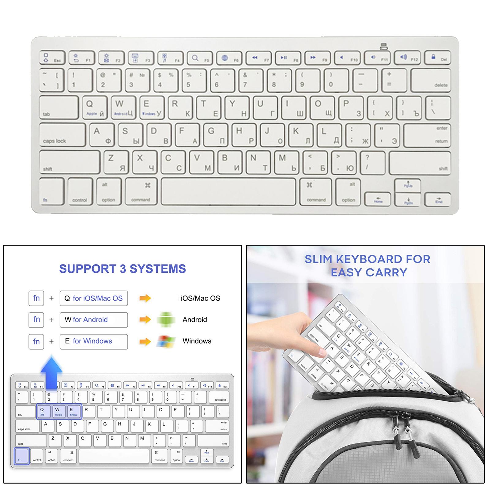 78 Keys Bluetooth Keyboard Russian for Computer Desktop Laptop Portable Slim