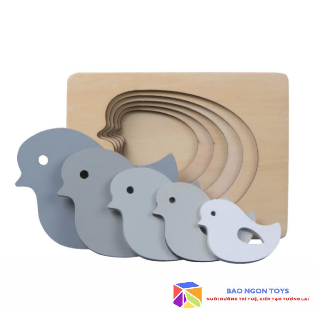 ĐỒ CHƠI XẾP HÌNH ĐỘNG VẬT THEO THỨ TỰ TĂNG DẦN - GIÁO CỤ MONTESSORI THỎA MÃN THỜI KỲ NHẠY CẢM CỦA BÉ