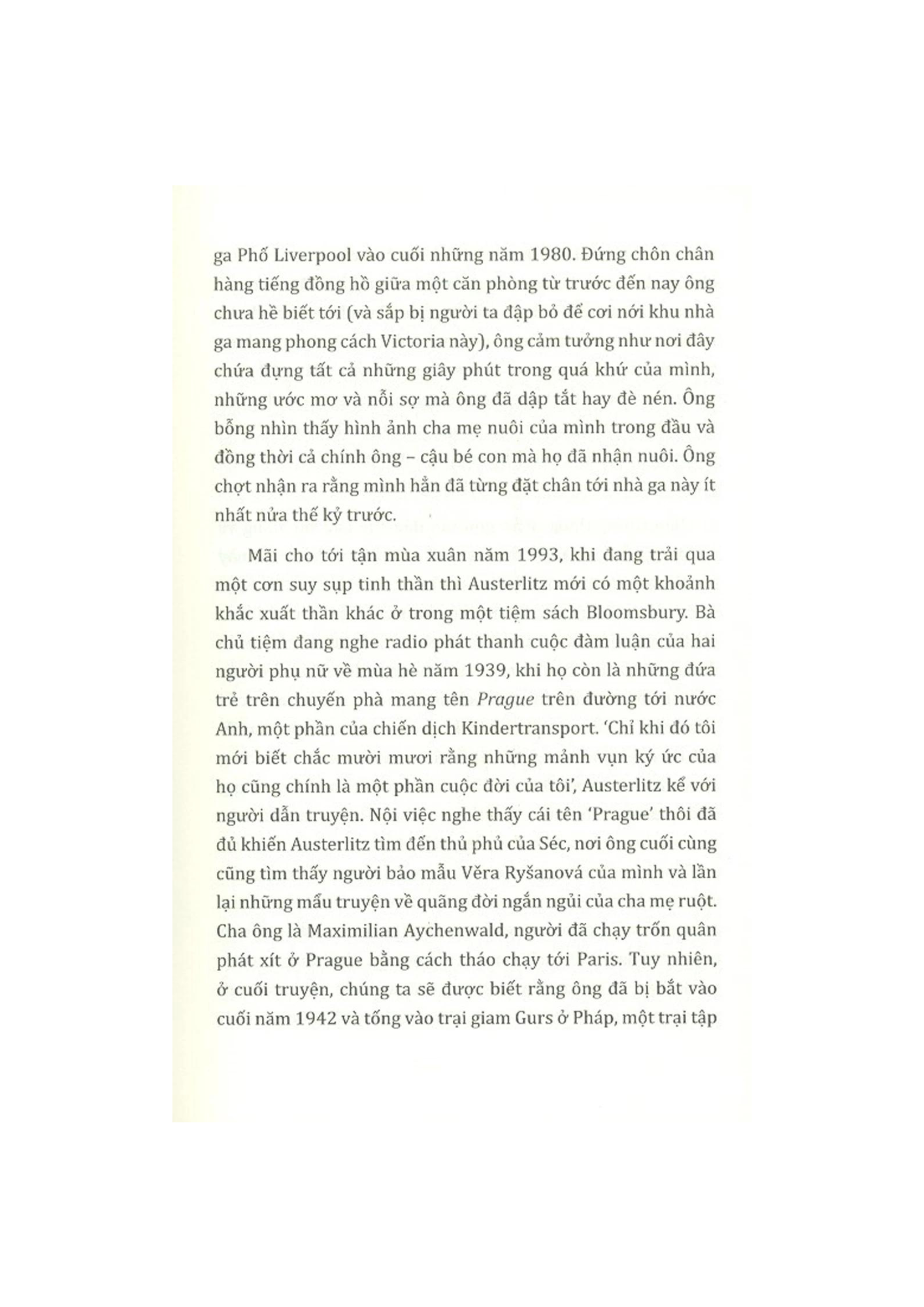 Một Cái Tên - Tác Giả W G Sebald (PB)