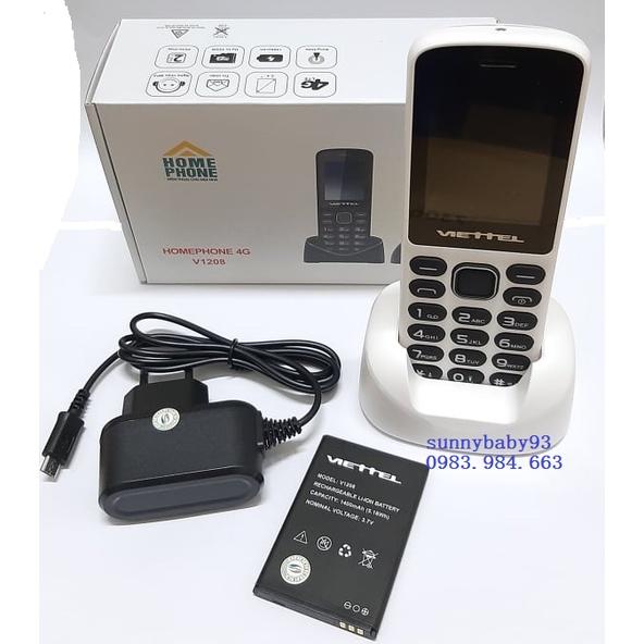 Máy điện thoại bàn lắp sim V1208 - Homephone di động Viettel - Bảo hành chính hãng