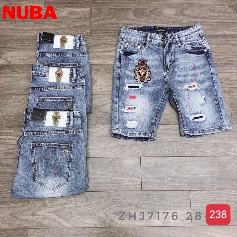Quần short jean nam chất bò cá tính trẻ trung, NUBA 238
