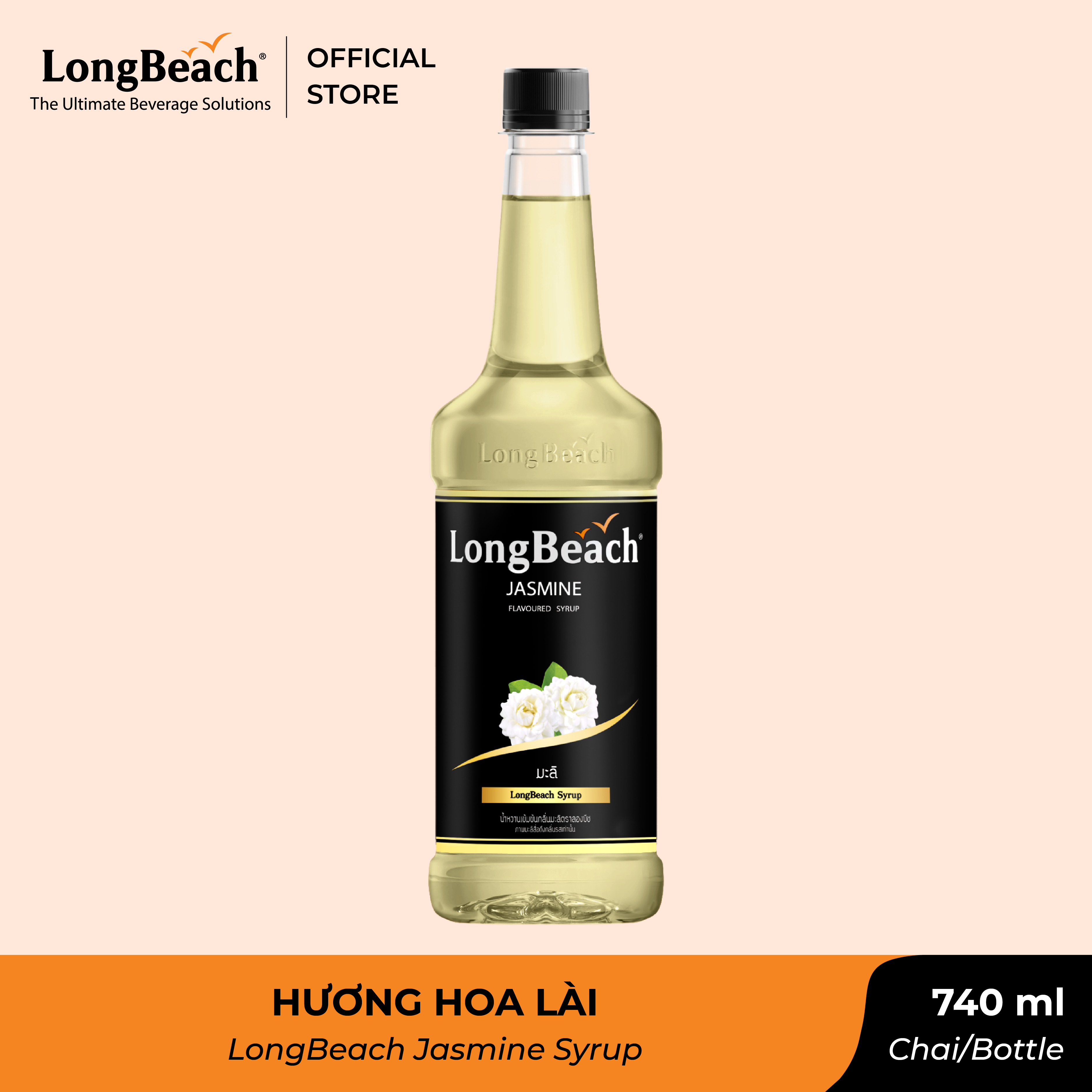 Siro Hương Hoa Lài - LongBeach Jasmine Flavoured Syrup 740 ml