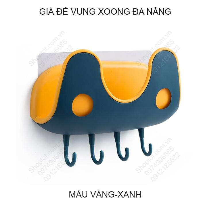 Giá để vung xoong, chảo, thớt và đồ dùng đa năng nhà bếp, làm bằng nhựa ABS, dùng dán không cần khoan