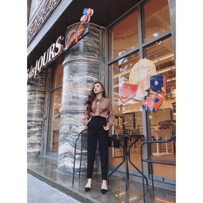 Quần baggy cạp cao siêu xinh thời trang Banamo Fashion 831