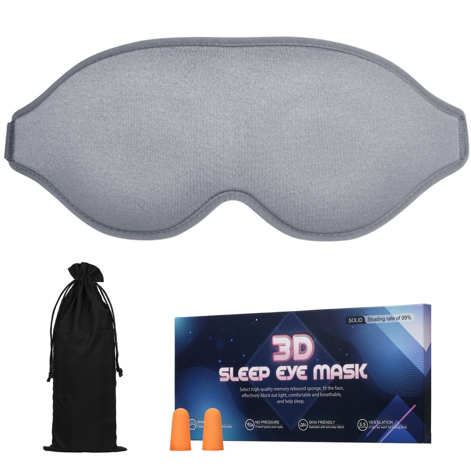 3D Sleep Mask Sleeping Eye Mask Light Blocking Sleep Masks for Women Men Skin-Friendly Breathable Blindfold Ice Silk Eye Mask