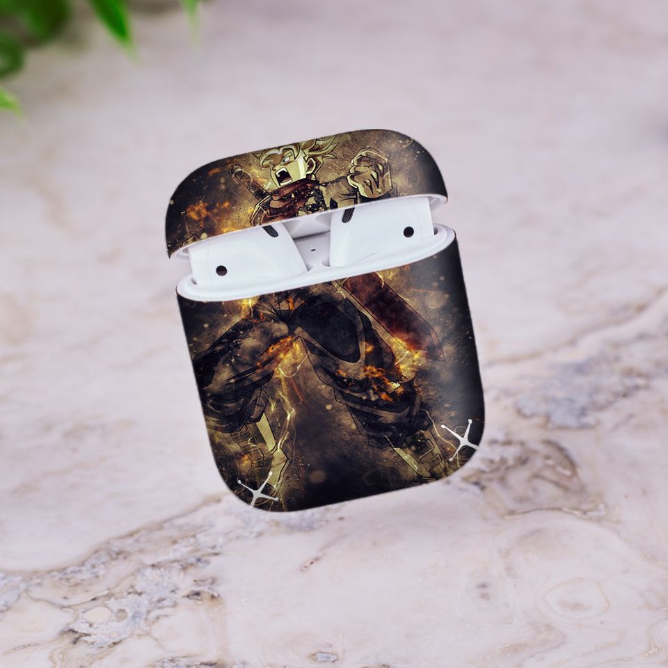 Miếng dán skin chống bẩn cho tai nghe AirPods in hình Dragon Ball - Trunks 2 - 7vnr89 (bản không dây 1 và 2)