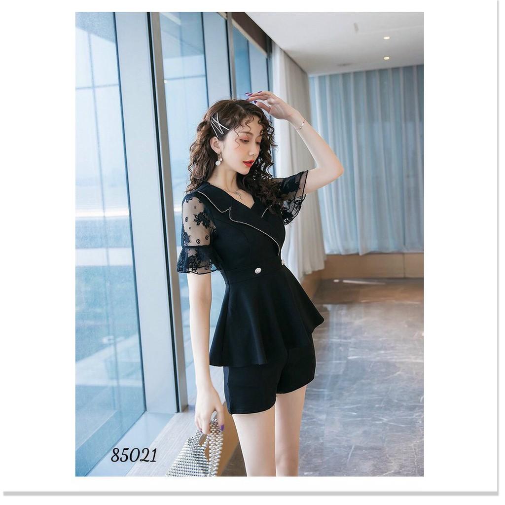 SET VÁY UMI ĐEN PHỐI LƯỚI KIM TUYẾN