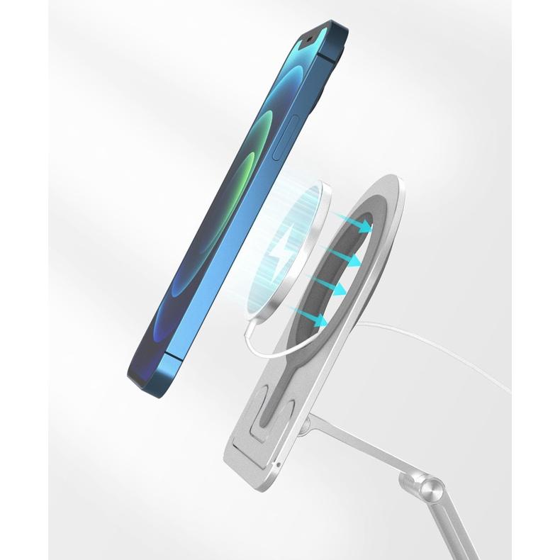 Giá đỡ điện thoại, máy tính bảng tablet L02 cho iPhone, iPad, Tablet hợp kim nhôm, có thẻ gấp gọn, xoay tròn 360 độ.