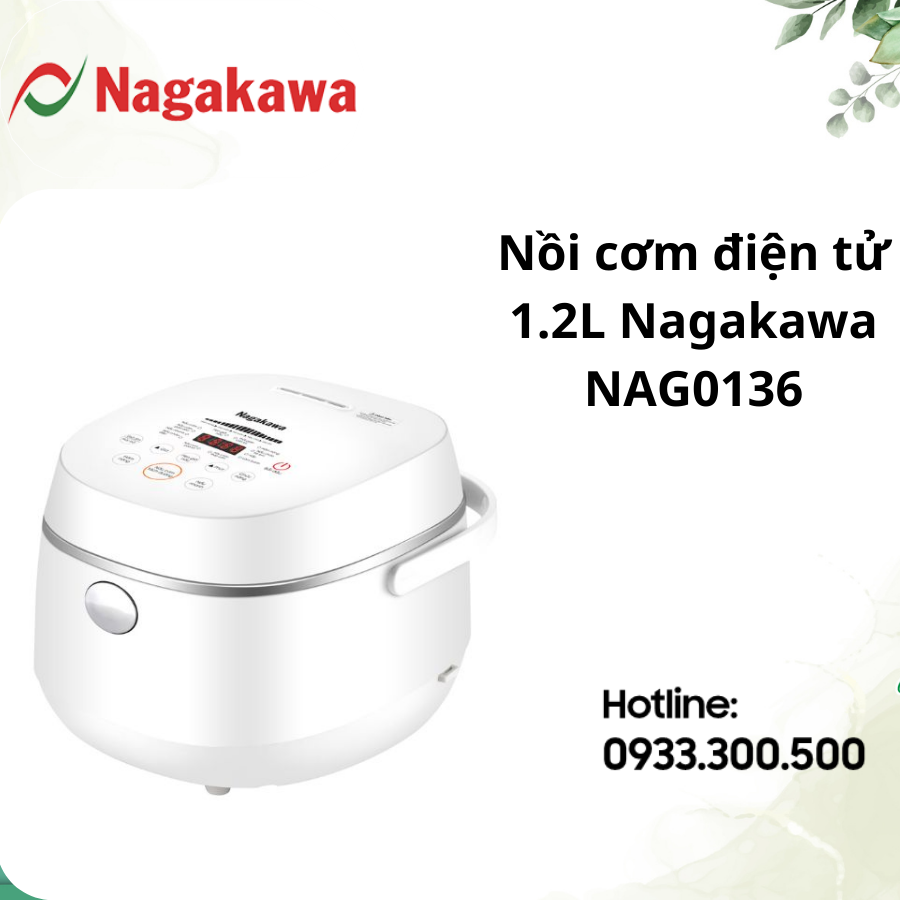 Nồi cơm điện tử 1.2L Nagakawa NAG0136 - Hàng chính hãng