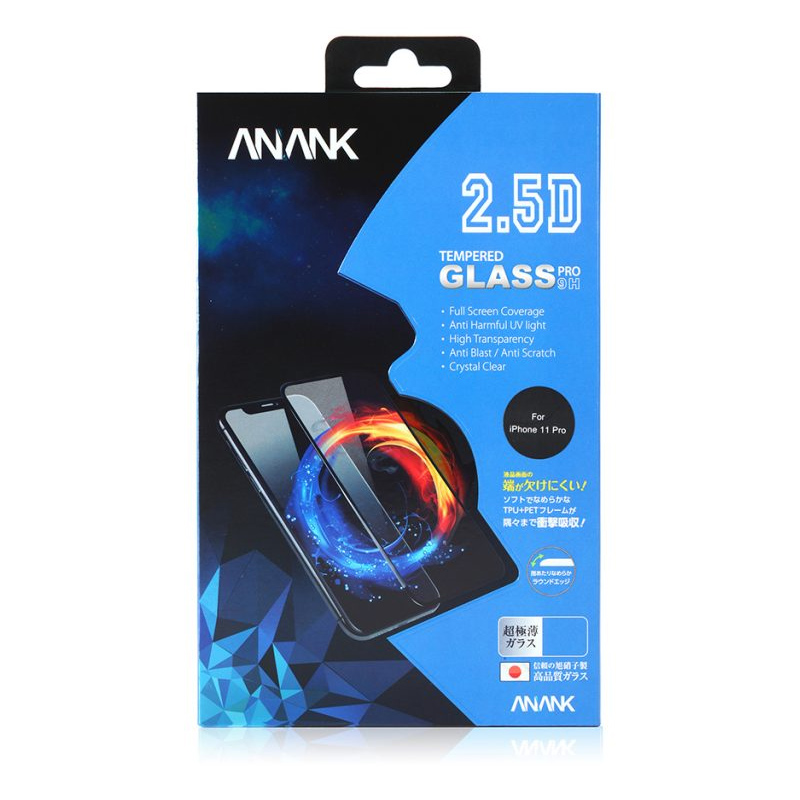 Dán Cường Lực dành cho iPhone 13/13 Pro/13 Mini/13 Pro Max ANANK 2.5D Full Viền Đen - Hàng Nhập Khẩu