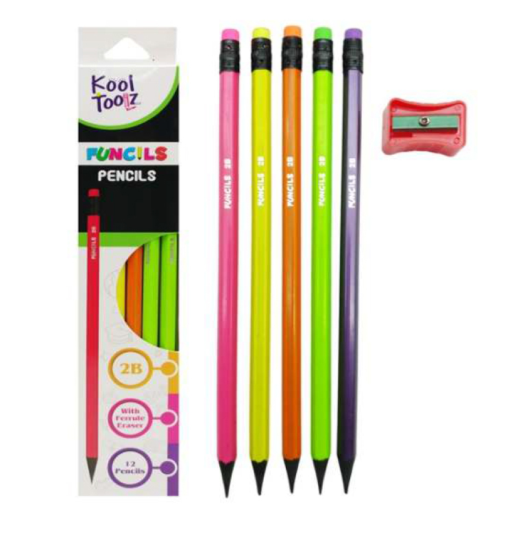 Combo 12 Cây Bút chì đen 2B Kores Kool Toolz