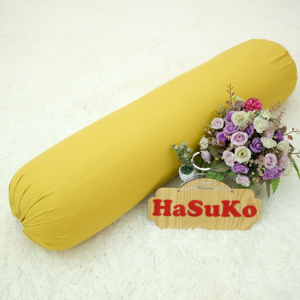 Vỏ gối ôm cotton đũi, vỏ gối ôm cốt tông size người lớn 35x100cm