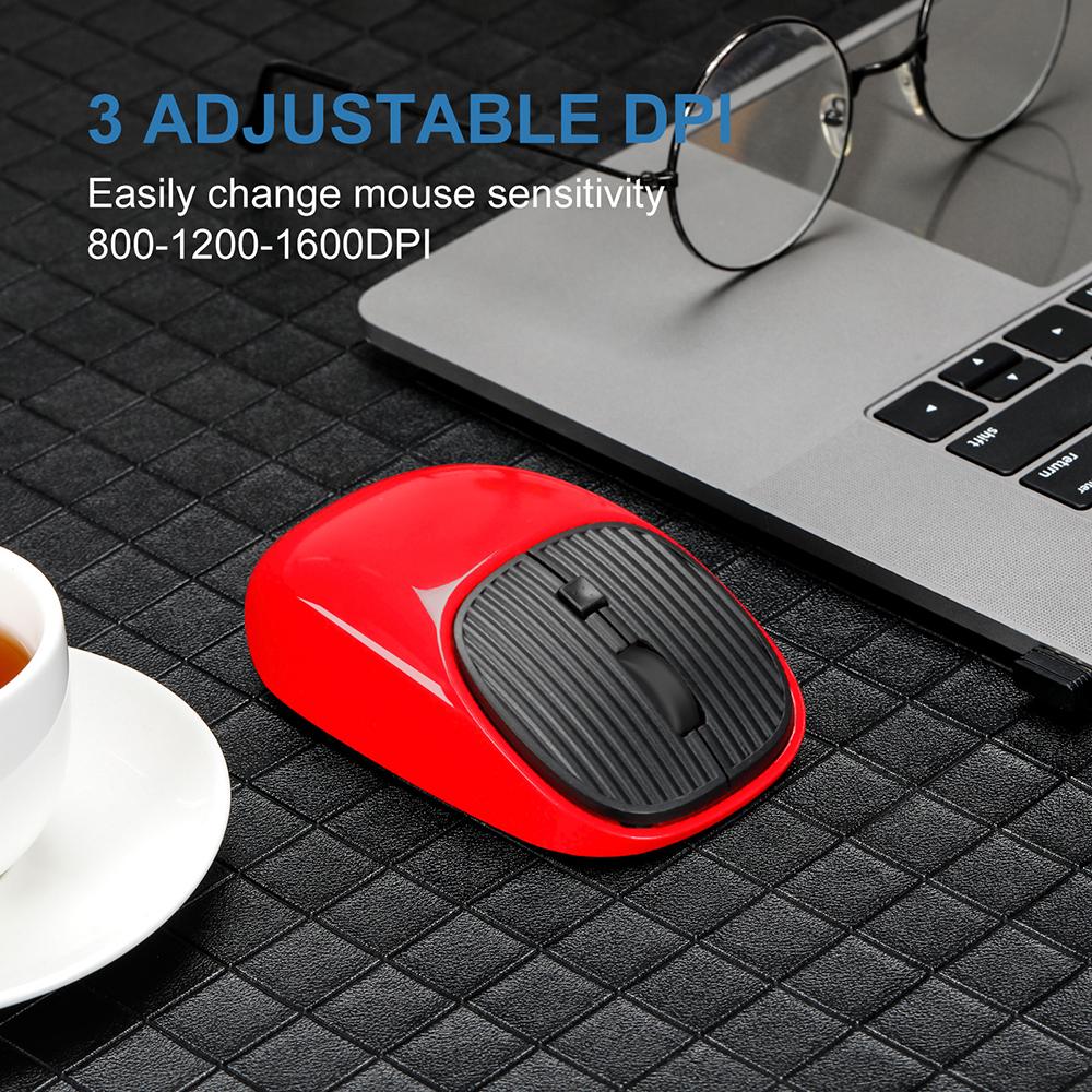 2.4G USB Sạc Không Dây Chuột Quang Chơi Game Chuột 1600Dpi Được Xây Dựng Trong Pin Sạc Nhà Chuột Chơi Game Cho máy Tính Laptop