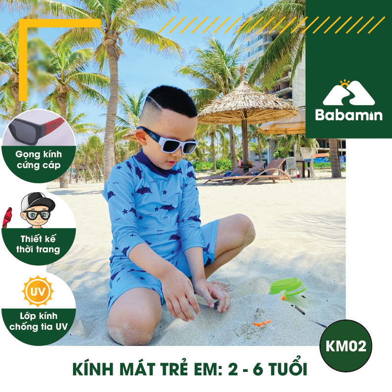 Kính Râm Trẻ Em Thời Trang, Chống Tia UV Ánh Nắng Gắt – Babamin – KM02