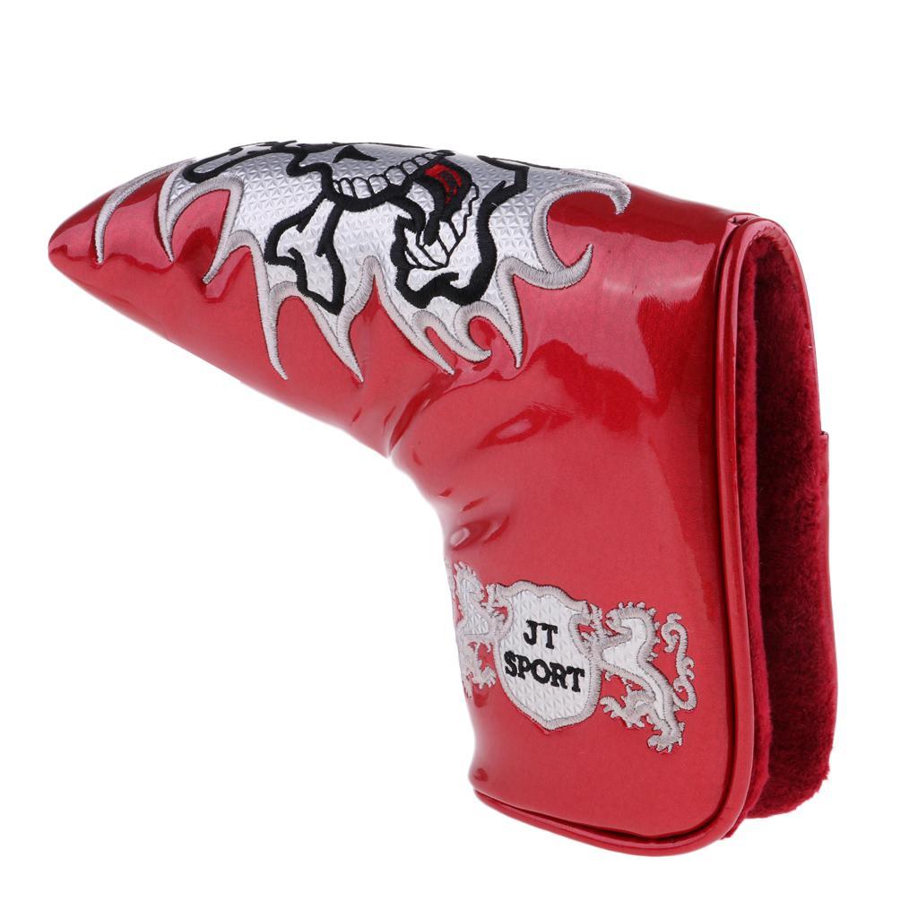 PU Universal golf Cover Mallet Putter Headcover  Red