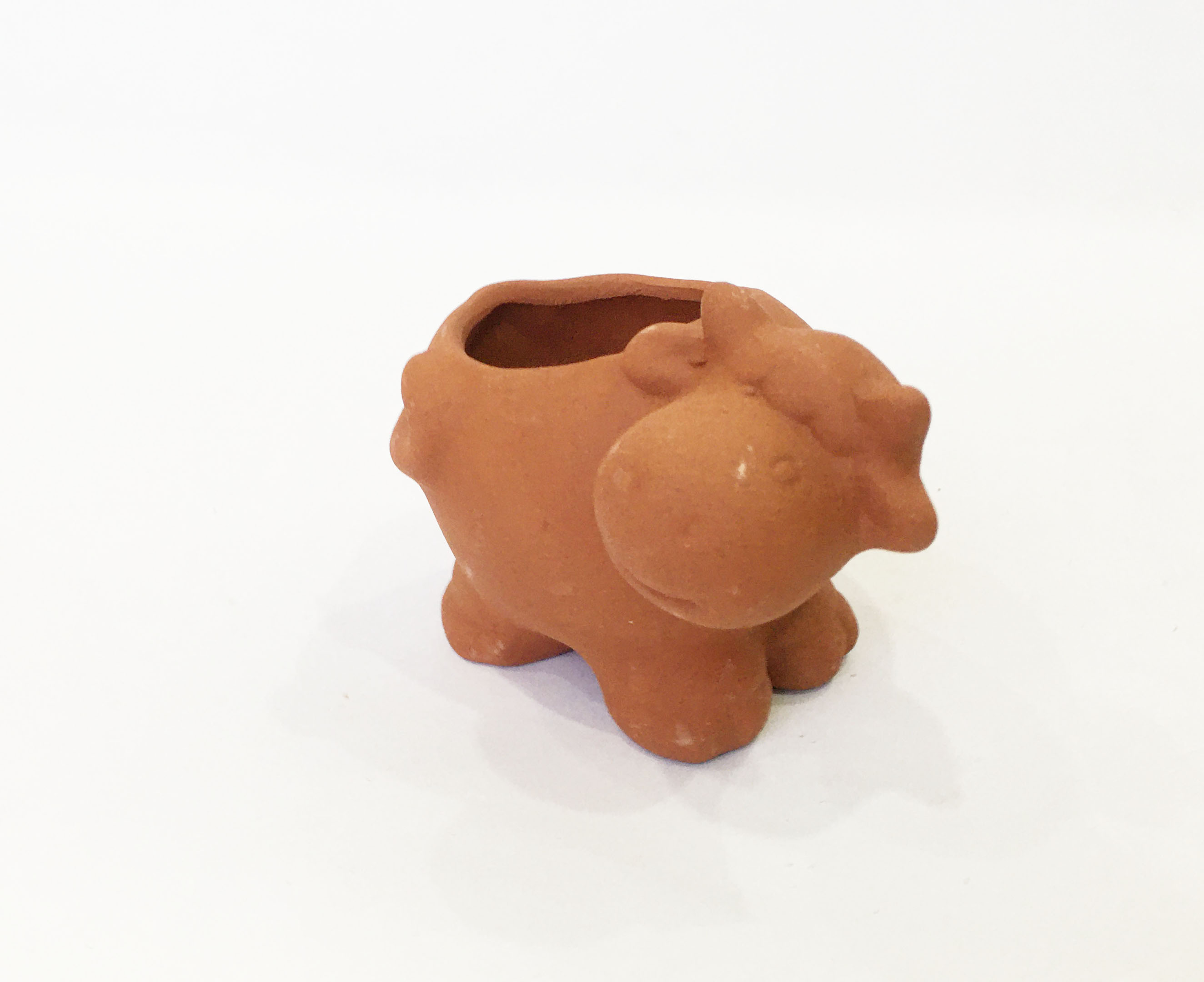 Chậu đất nung hình thú MINI - chậu bò và cừu có lỗ, xinh xắn, vintage làm chậu trồng bonsai, cây cảnh, sen đá, xương rồng