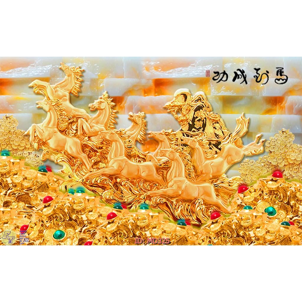 Tranh Mã đáo thành công phong thủy tài lộc, Tranh dán tường 3d hiện đại