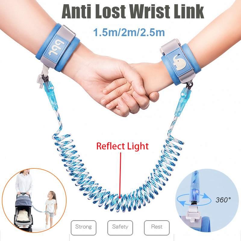 Trẻ Em Chống Lạc Cổ Tay Link1.5/2/2.5M Dây Đeo Dây Tập Đi Dây Xích Dây An Toàn Toàn Ngoài Trời Đi Bộ Dây Đai Ban Nhạc Chống Mất Dây Đeo Tay