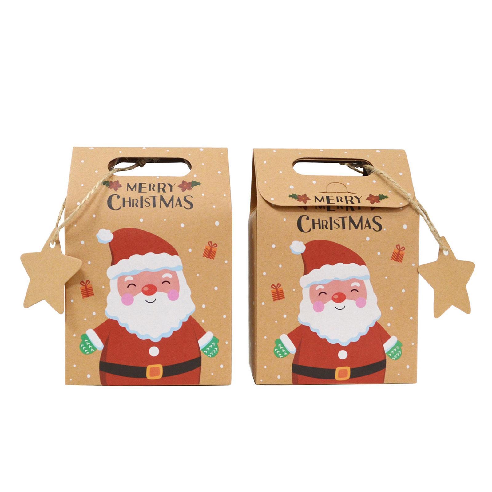 24x Christmas Treat Bags Candy Boxes Creative Biscuits Bag Cookie Gift Bag Pouch Party Favor Bag Candy Packing Box for Wedding Holiday Candy